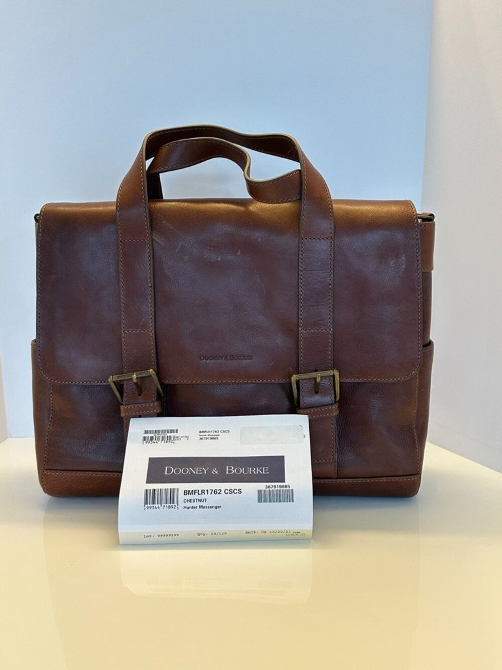 Dooney & Bourke Florentine Hunter Messenger in Chestnut, NWT